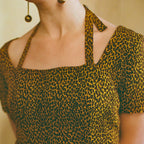 90s gianni versace versatile leopard halter mini