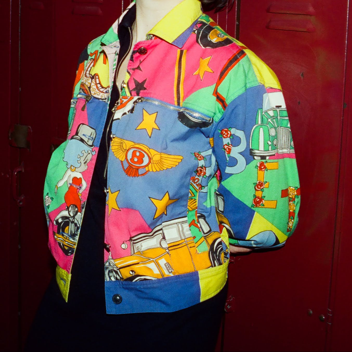90s versace jeans couture betty boop jacket - 1991