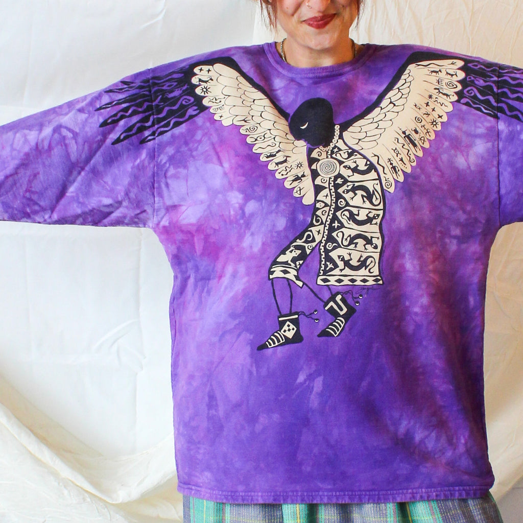 90s dagoli creative spirit angel tie dye sweatshirt