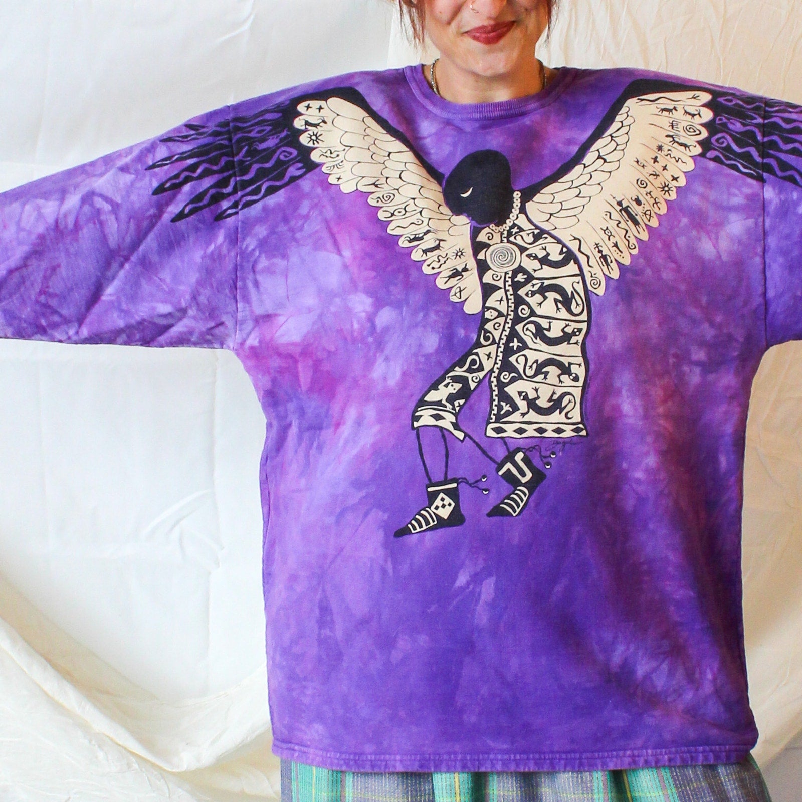 90s dagoli creative spirit angel tie dye sweatshirt