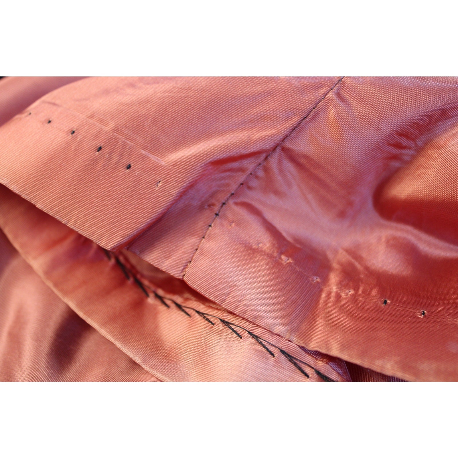 60s black faux fur mod coat with pink satin lining