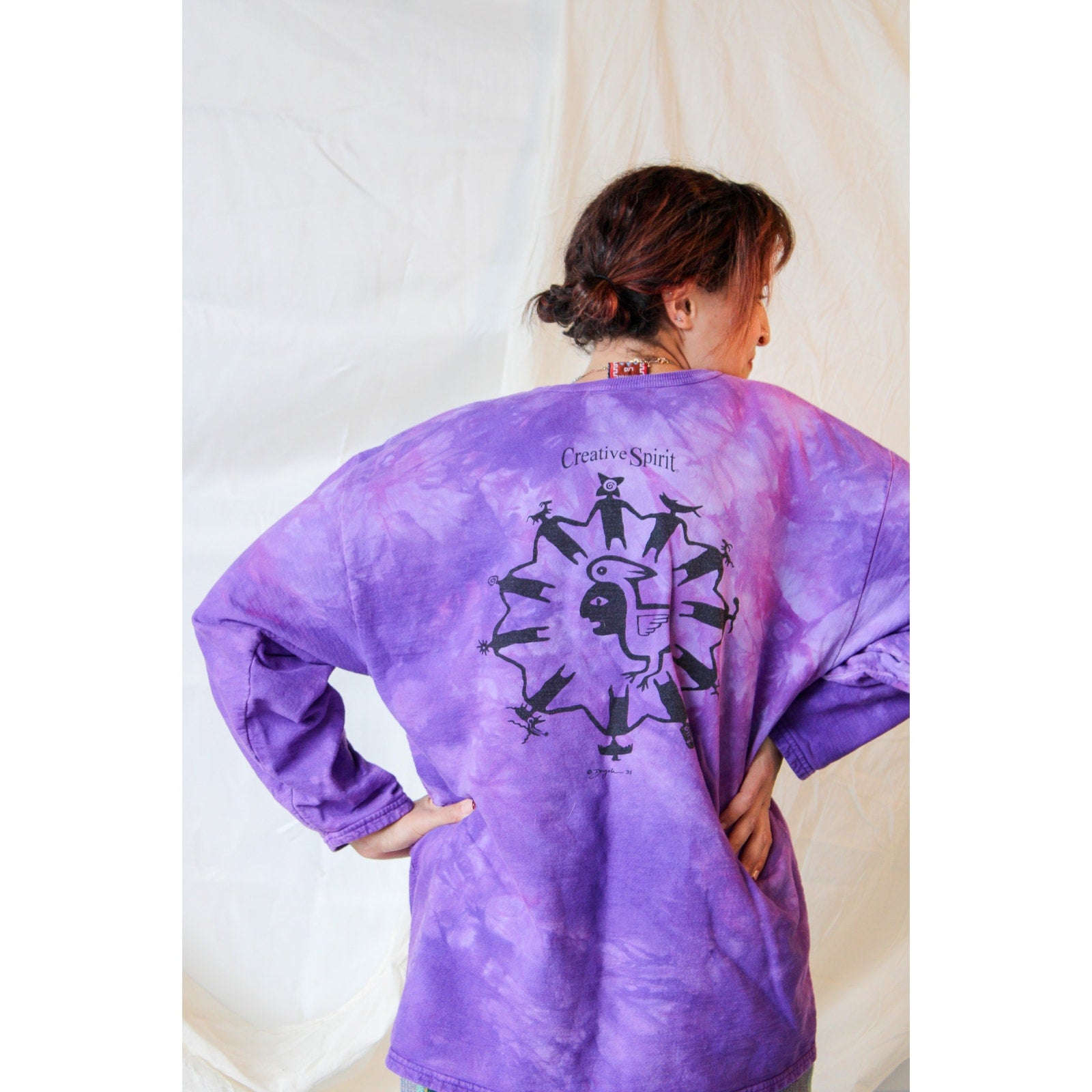 90s dagoli creative spirit angel tie dye sweatshirt