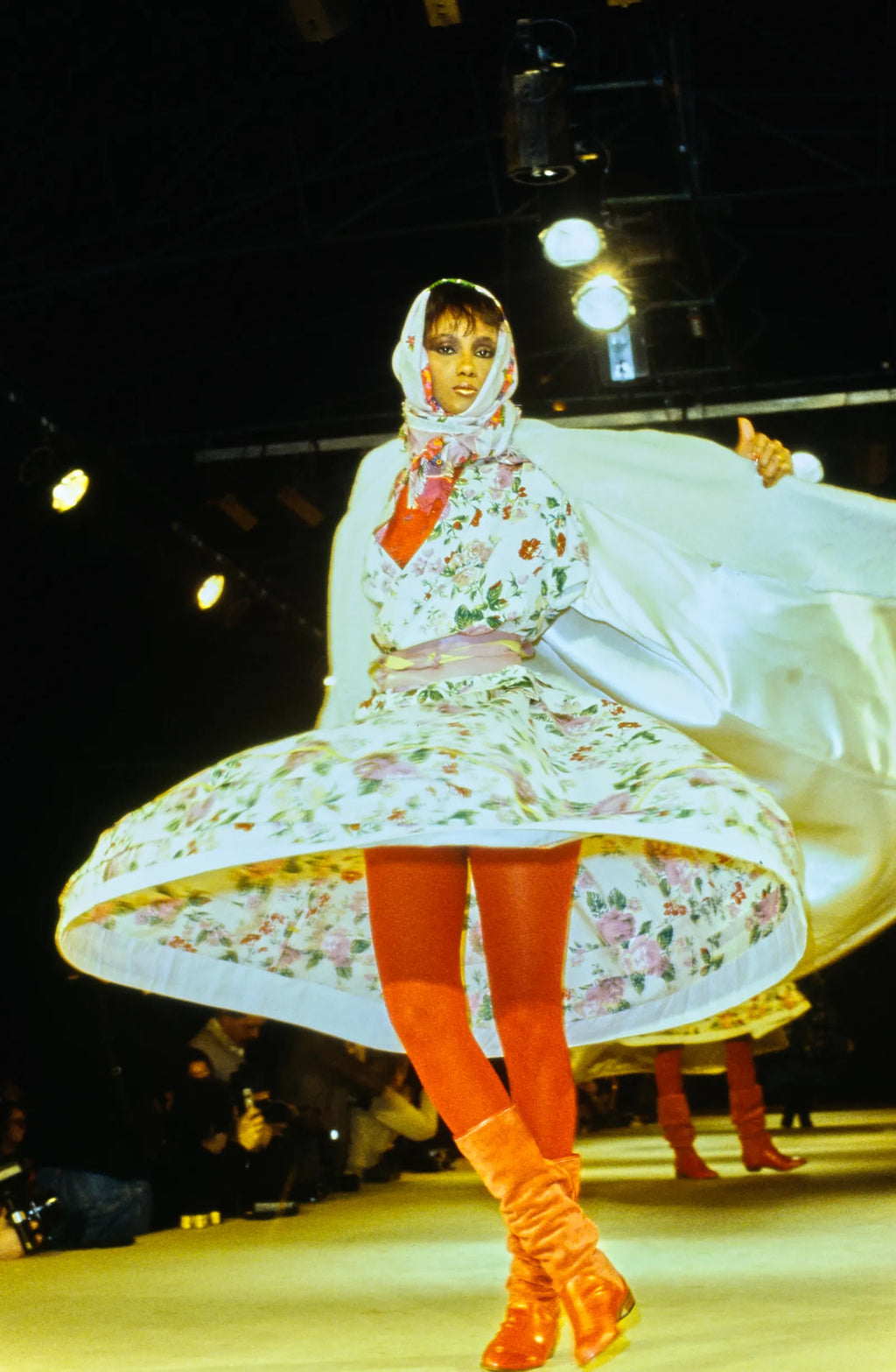 80s kenzo fw1982 paris runway folk floral dress - rare