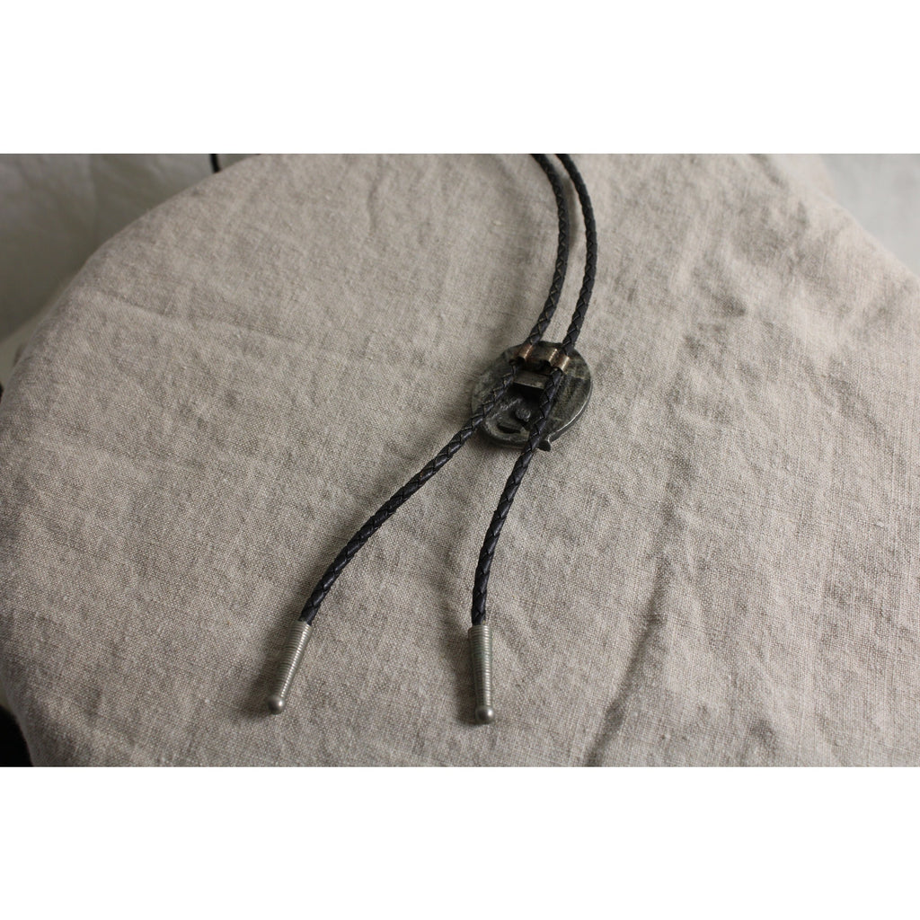 80s signed 100% sterling silver eagle  bolo tie - siskiyou