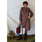 90s/00s l.l.bean boat & tote – cobalt trim zip-top - short handles