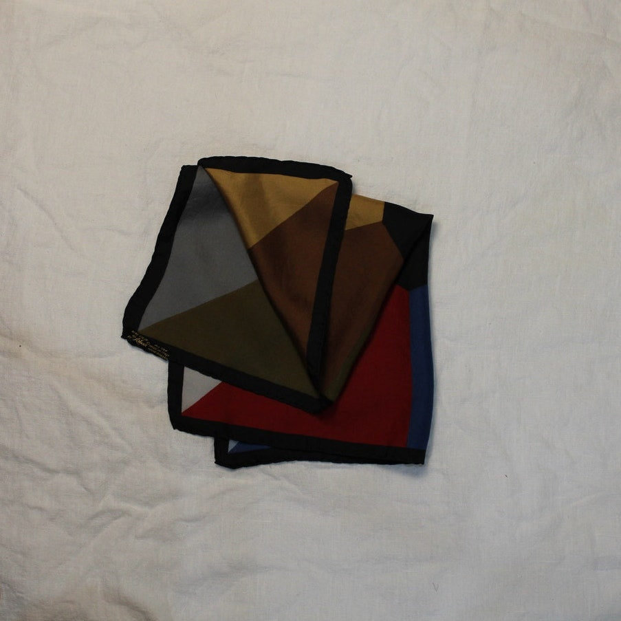 70s Ashear Italy nine color silk scarf