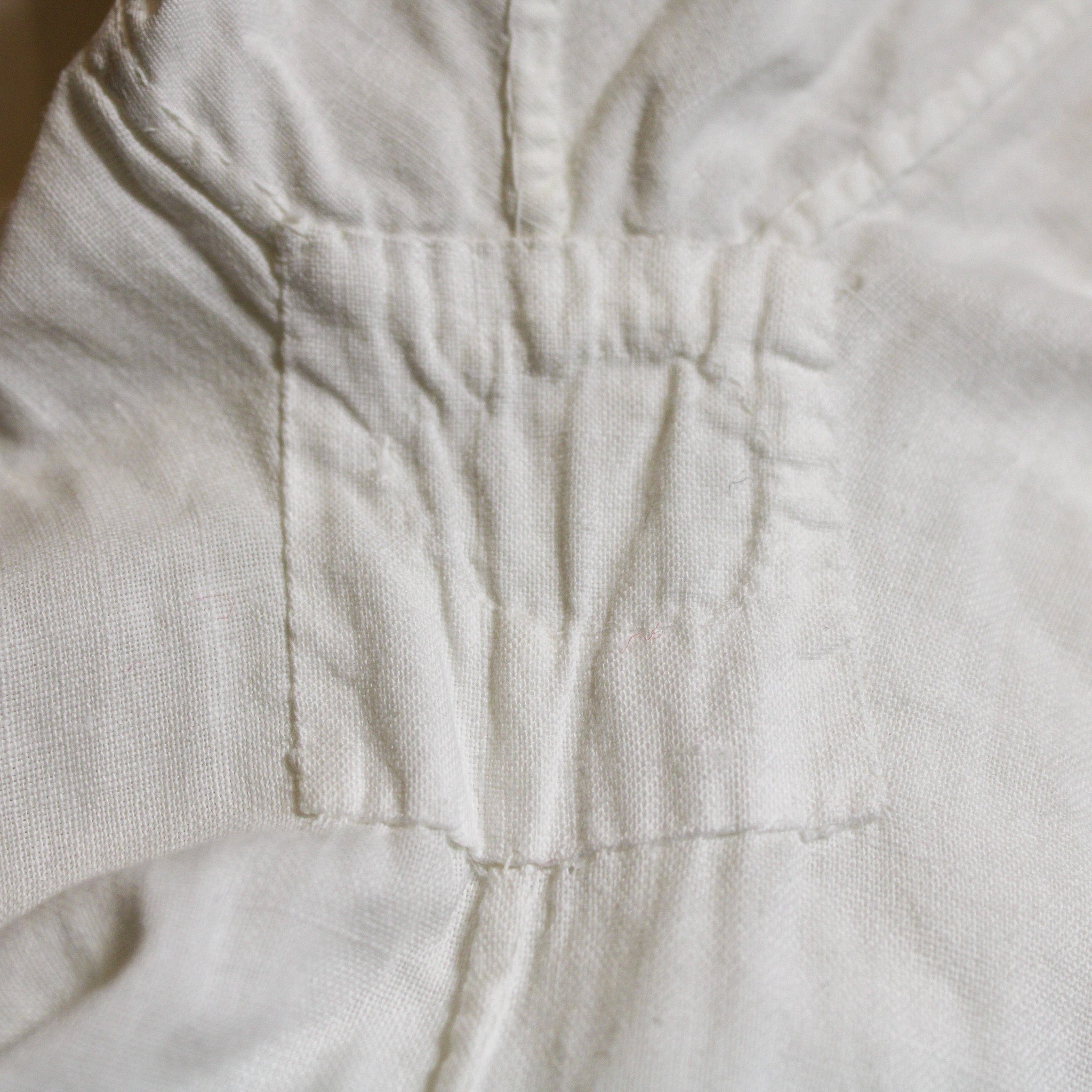 Antique white cotton nightgown with hand‑stitched cord embroidery