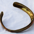 70s vintage patina etched brass collar choker necklace