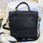vintage coach black leather station bag (style 5130, l1w-5130)