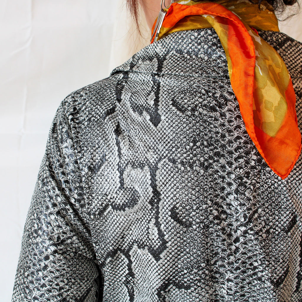 60s faux-snakeskin trench coat - halle bros