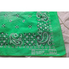 70s/80s Paris Accessories Green Paisley Bandana - Made in USA