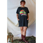 80s stanley michaels cape cod sailboat single stitch t-shirt dress