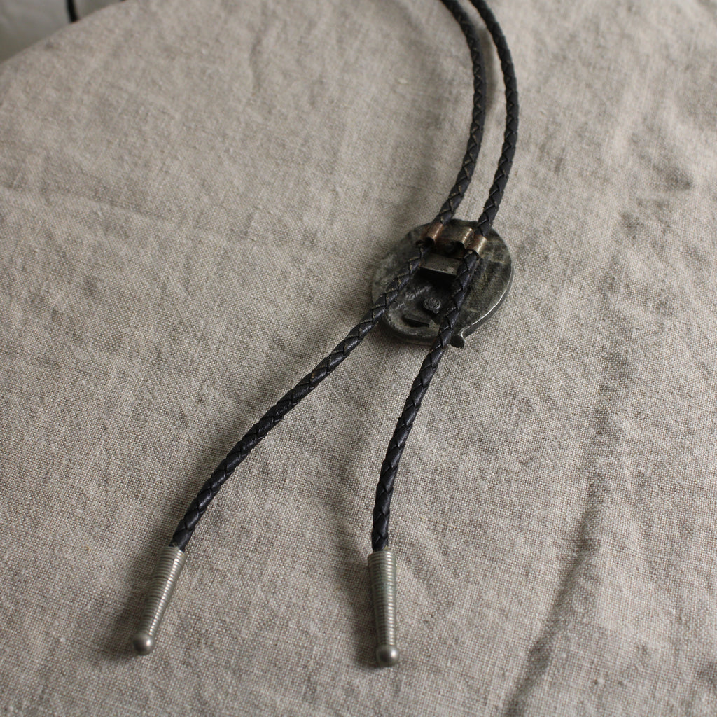 80s signed 100% sterling silver eagle  bolo tie - siskiyou