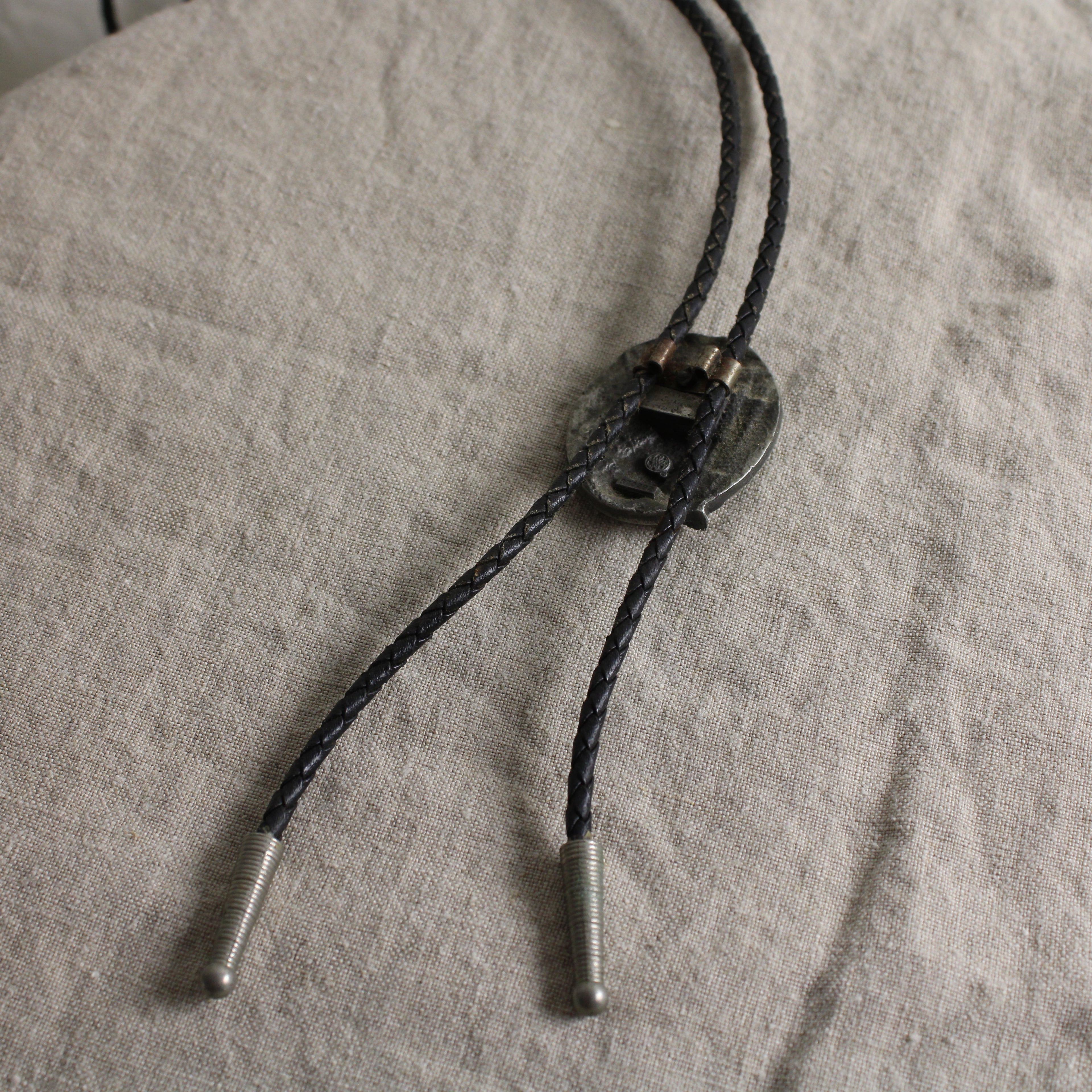 80s signed 100% sterling silver eagle  bolo tie - siskiyou