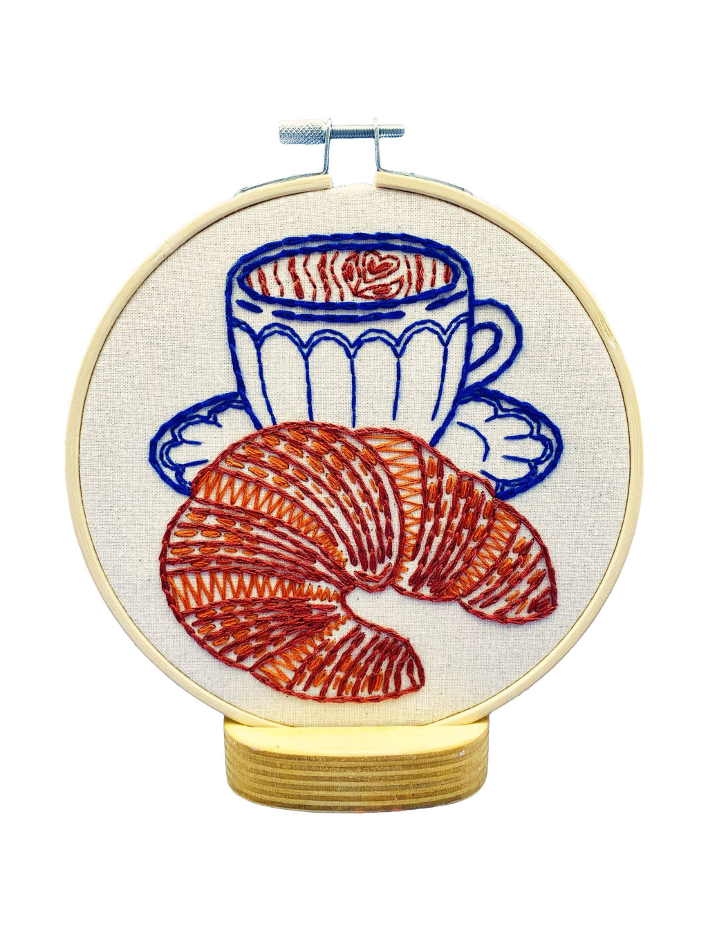 croissant and coffee embroidery kit, view 3