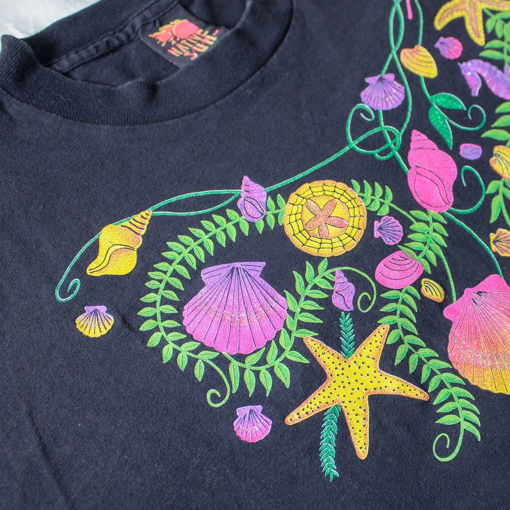 80s native sun x busch gardens neon sea life single-stitch tee (xl, made in usa)