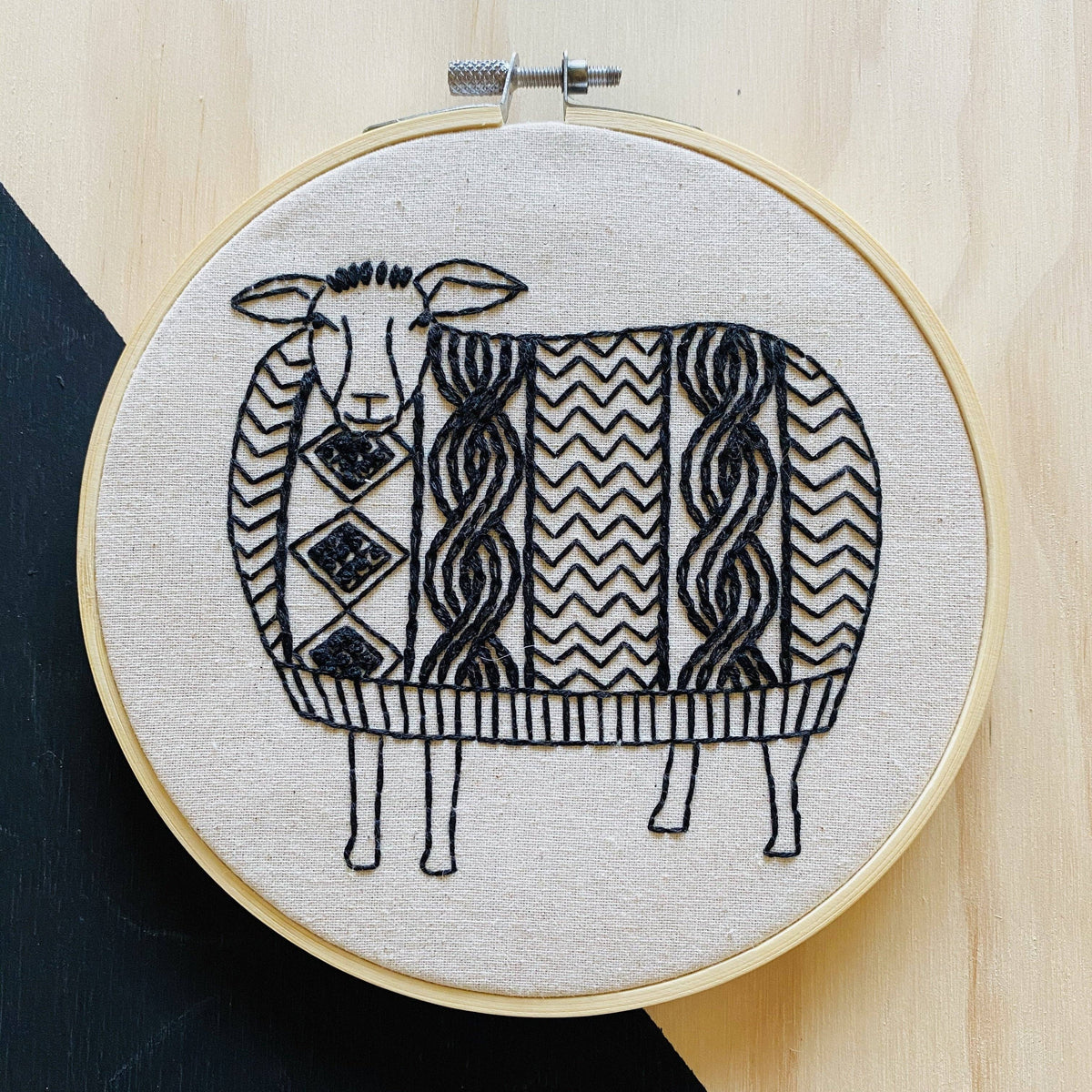 sheep embroidery kit, view 4