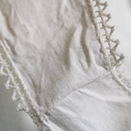 Antique cotton chemise slip with picot lace