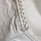 Antique cotton chemise slip with picot lace