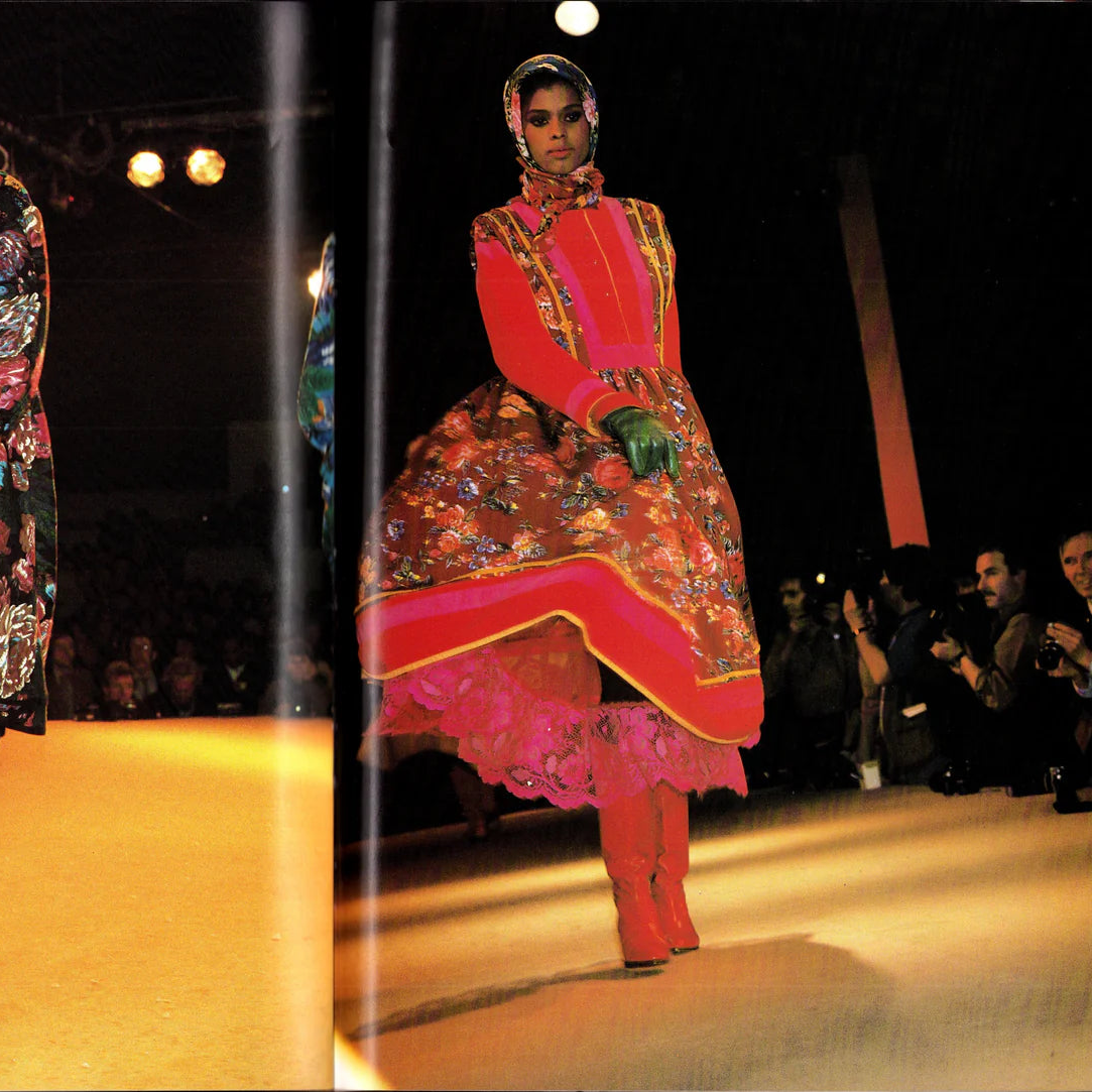 80s kenzo fw1982 paris runway folk floral dress - rare