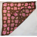 60s glentex lavender heart floral silk scarf – made in japan