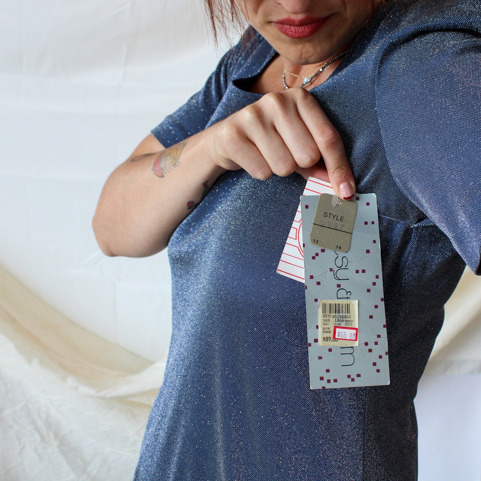 80s Betsy & Adam metallic mini dress