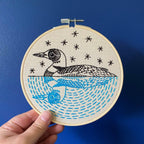 mirror loon embroidery kit