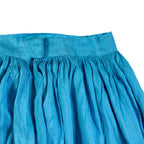 90s raw silk turquoise handmade midi skirt