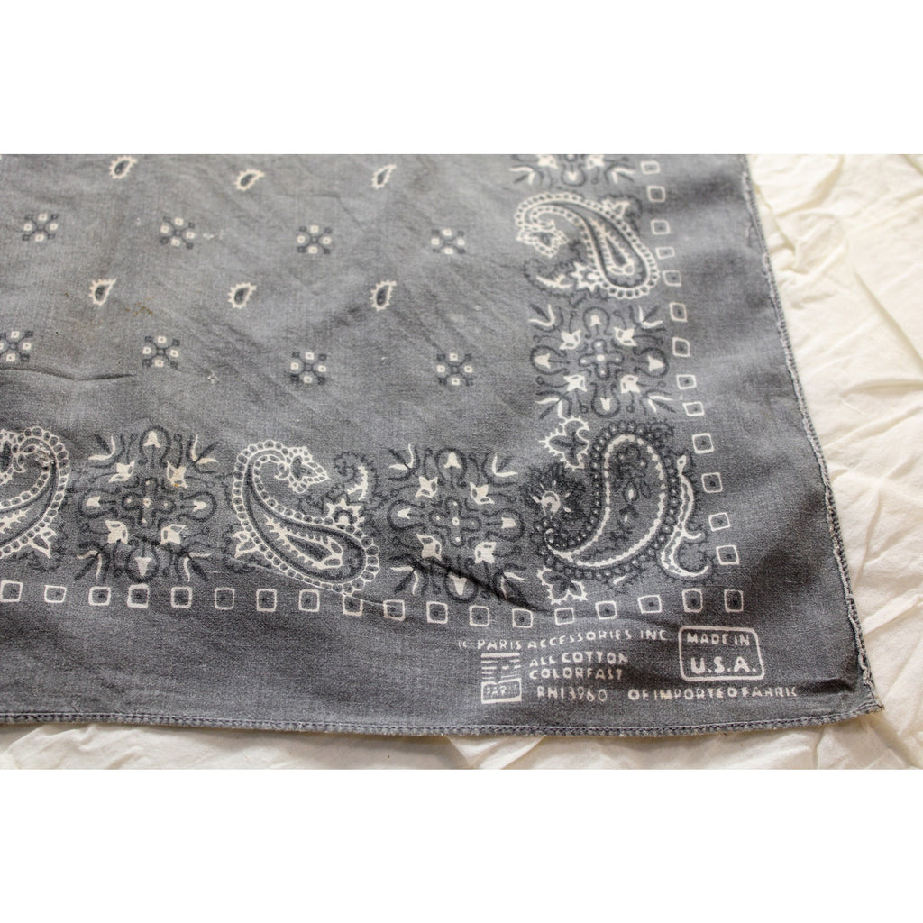 70s Paris Accessories Gray Bandana – RN 13960 Made in USA