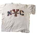 90s nyc grunge plaid logo t-shirt