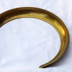 70s sculpted brass collar necklace w/ etched floral motif