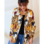 80s corey b. silk jungle print shirt