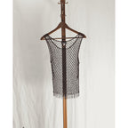 90s stenay silver beaded mesh top s/m