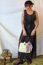 00s white acrylic crochet crossbody, handmade mexico, image 2