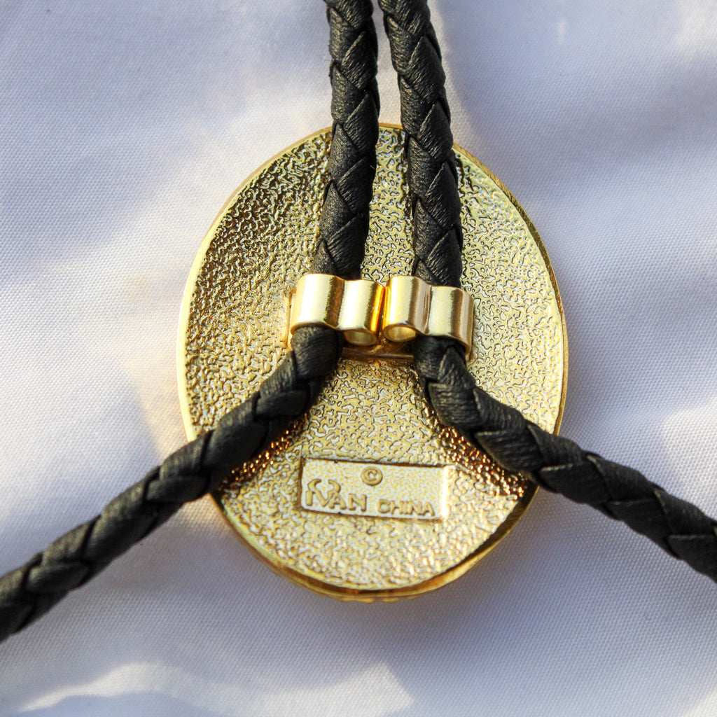Back of Nan eagle bolo tie showing maker mark