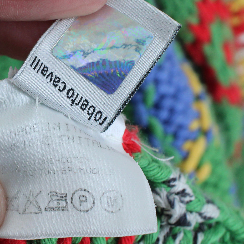 y2k rare roberto cavalli chunky snowflake knit cardigan