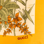 80s gucci quail botanical silk carré scarf