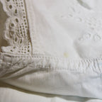 Antique cotton nightgown with eyelet lace flutter sleeves