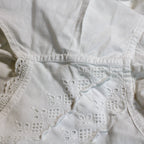 Antique cotton nightgown with eyelet lace flutter sleeves