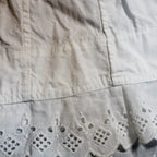 Antique cotton nightgown with eyelet lace flutter sleeves