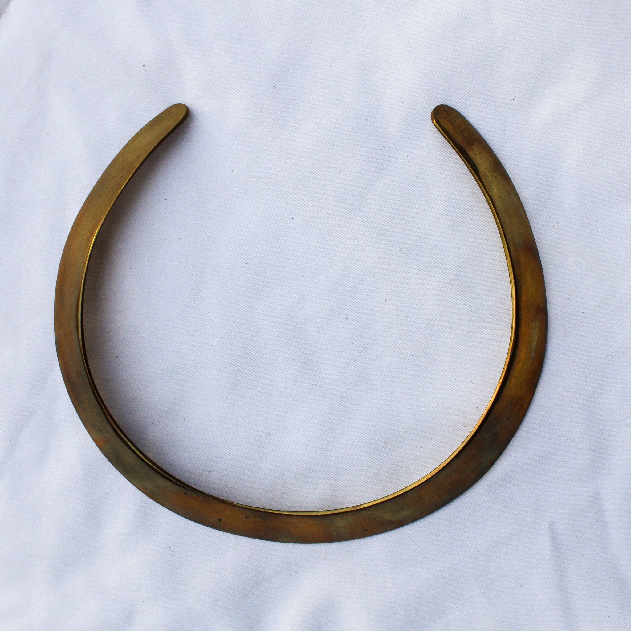 70s vintage smooth brass collar necklace