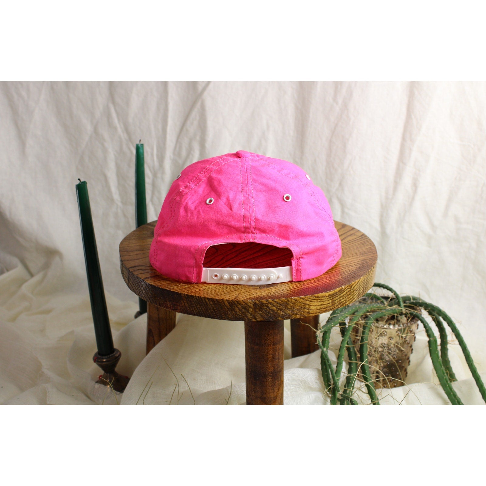 80s made in usa neon pink cycling snapback