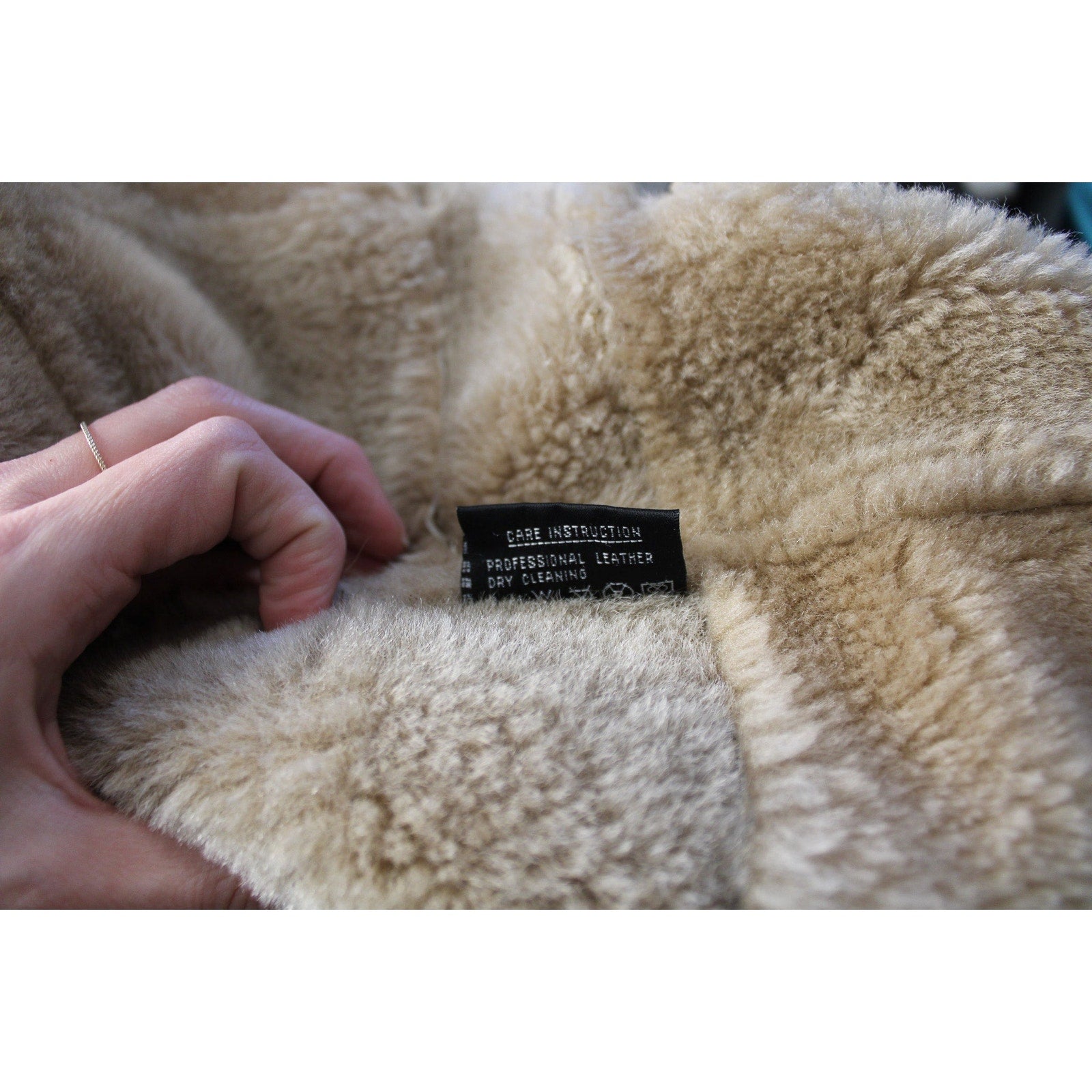 90s vintage lambskin patchwork shearling coat with fur trim - a modern penny lane