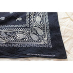 70s/80s rn 13960 black bandana, made in usa, 100% cotton