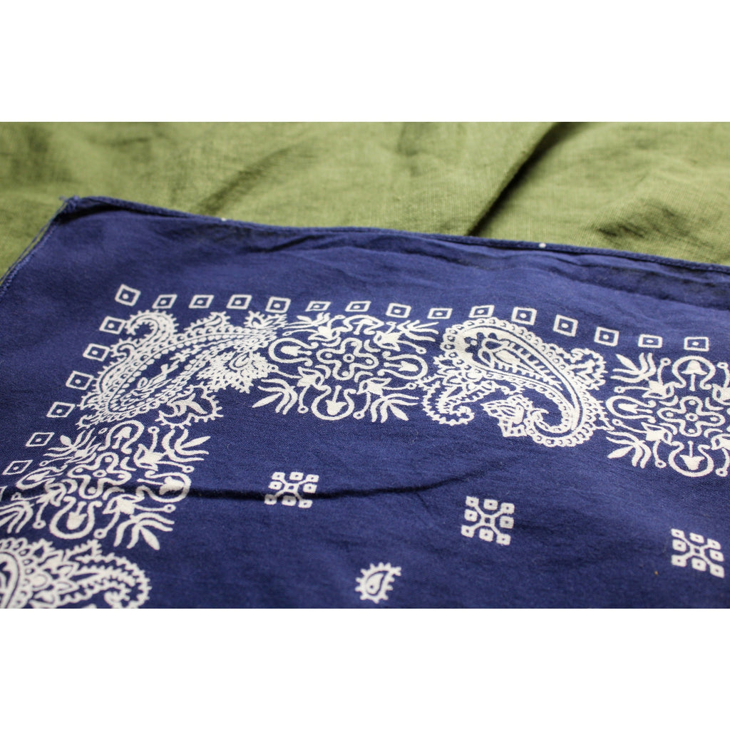 80s true vintage navy paisley bandana made in usa