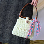 00s white acrylic crochet crossbody, handmade mexico, image 3