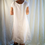 Antique white cotton nightgown with cutwork embroidery