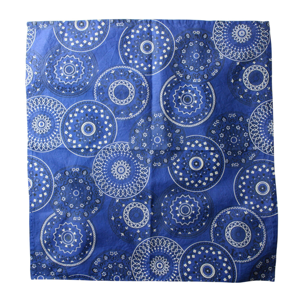 60s blue medallion print bandana (hand-hemmed, one selvedge)