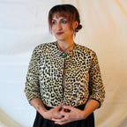 60s cropped cheetah faux fur jacket