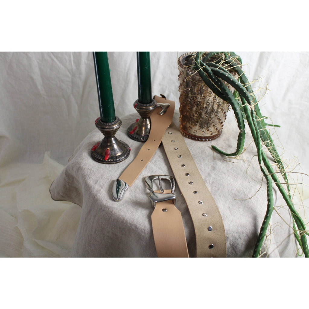 y2k tan silver flame belt by ann taylor